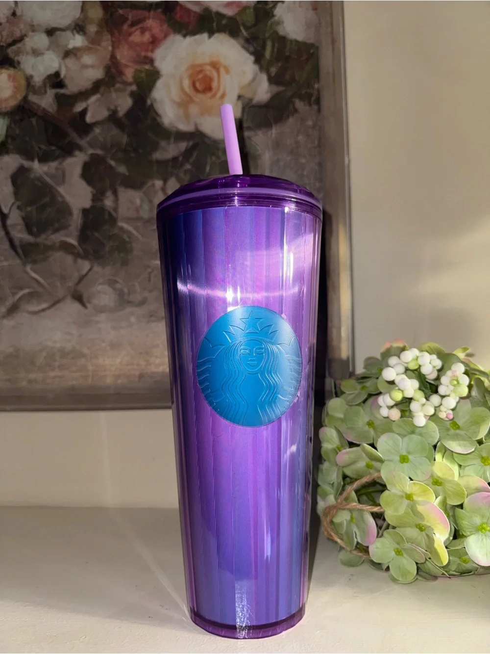 NEW Starbucks Summer 2022 Purple Kaleidoscope Dome Cold Cup Tumbler Matte Logo